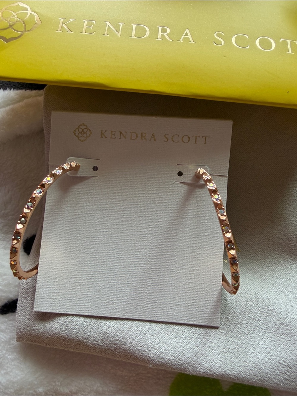 Kendra Scott Rose Gold Crystal Pavé Hoop Earrings